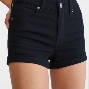 Aeropostale Black Jean Shorts High-Waisted Cuffed